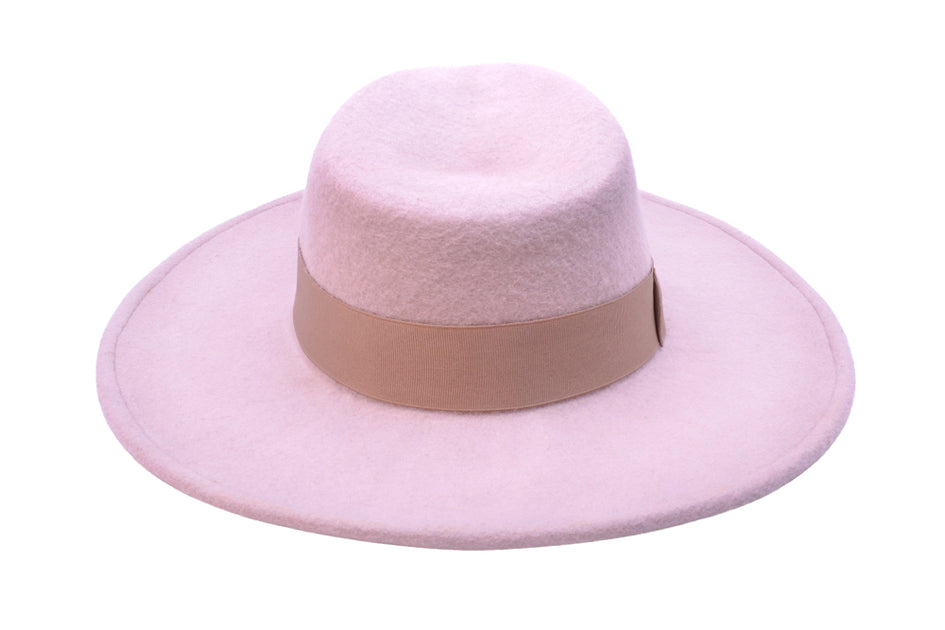 Blush Wide Brim Felt Hat for Women