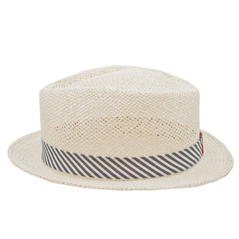 Nautical Straw Trilby Hat | Ophelie Hats Shop Custom Made Felt Hats Montréal Canada