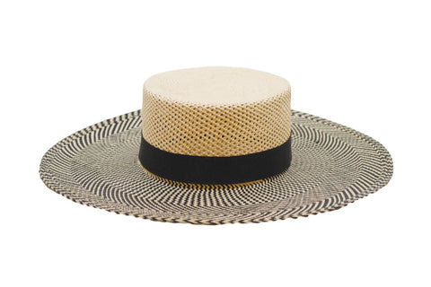 Versilia Chapeau de Panama bicolore en cordobes et paille | Ophelie Hats Shop Chapeaux en feutre sur mesure Montréal Canada