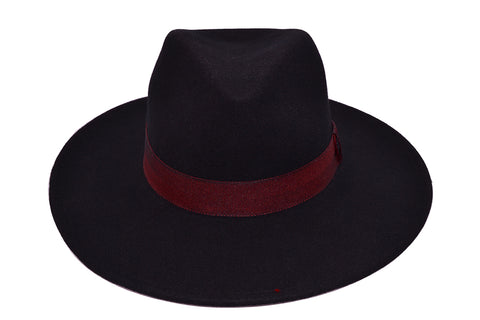 Chapeau de feutre Topango rouge et noir | Chapeaux Ophelie Boutique Chapeaux de feutre sur mesure Montréal Canada