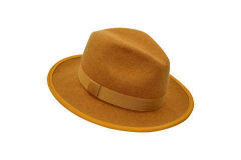 Firedust Marigold Felt Fedora Hat | Ophelie Hats Shop Custom Made Felt Hats Montréal Canada