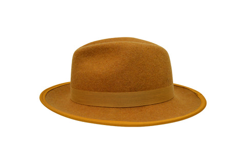 Firedust Marigold Felt Fedora Hat | Ophelie Hats Shop Custom Made Felt Hats Montréal Canada