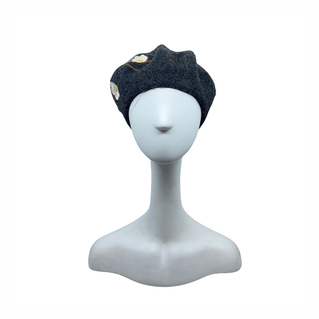 Cherry Blossom Wool Beret | Ophelie Hats Shop Custom Made Wool 