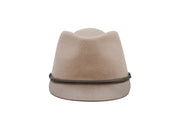Chrome felt and leather cap| Ophelie Hats Shop Custom Made Felt Cap Montréal Canada