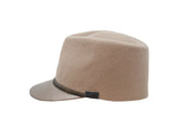 Chrome felt and leather cap| Ophelie Hats Shop Custom Made Felt Cap Montréal Canada