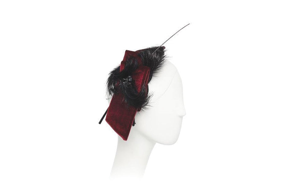 Ethela Silk Velvet Fascinator Headpiece Ophelie Hats Shop Custom Made