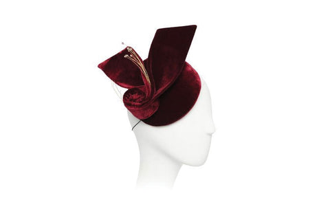 Lolla Silk Velvet Fascinator | Ophelie Hats Shop Custom Made Felt Hats Montréal Canada