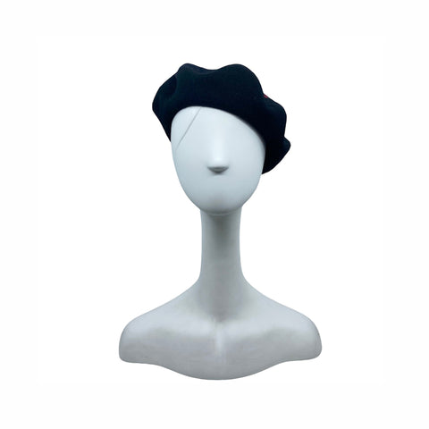 Polka Dot Wool Felt Beret | Ophelie Hats Shop Custom Made Wool Beret Montréal Canada