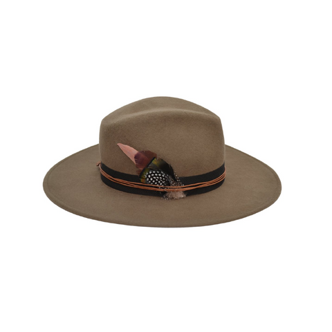 Topango Dusty Olive Felt Hat | Ophelie Hats Shop Custom Made Felt Hats Montréal Canada