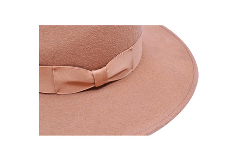 Peach Bow Hat | Ophelie Hats Shop Custom Made Felt Hats Montréal Canada